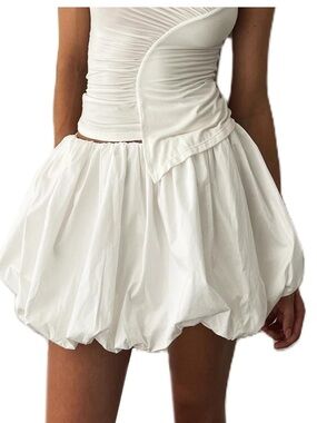 White Bubble Mini Skirt